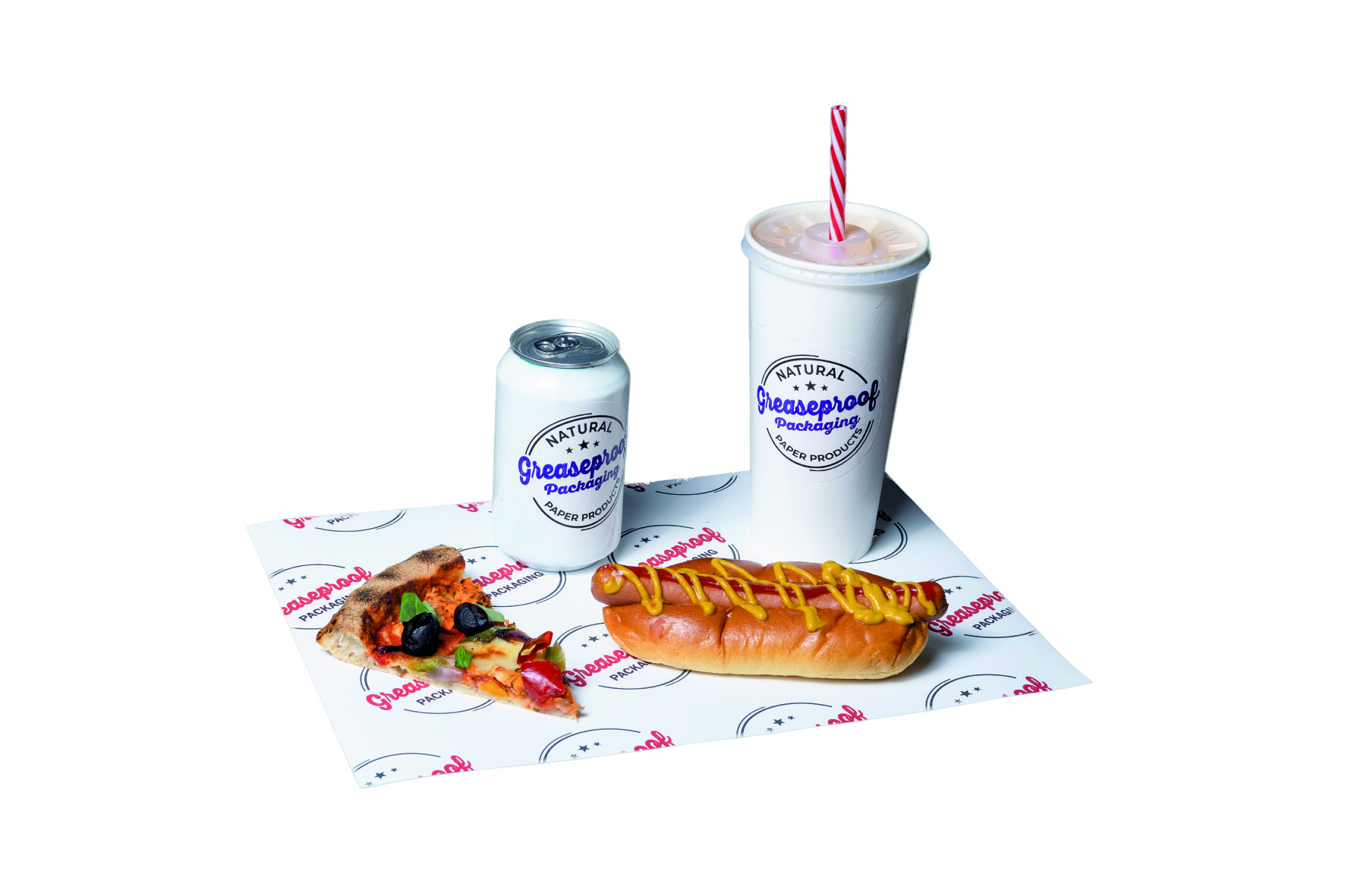 6. 335x 250mm White Printed Greaseproof Paper 01 01